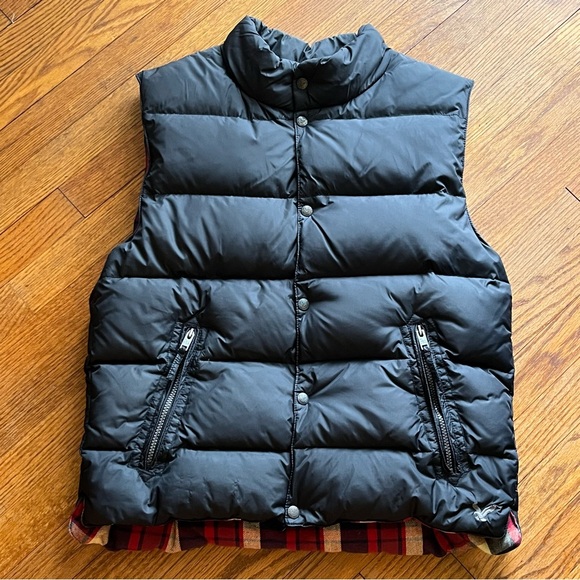 AE Plaid Lined Puffer Vest - Large - Picture 1 of 4